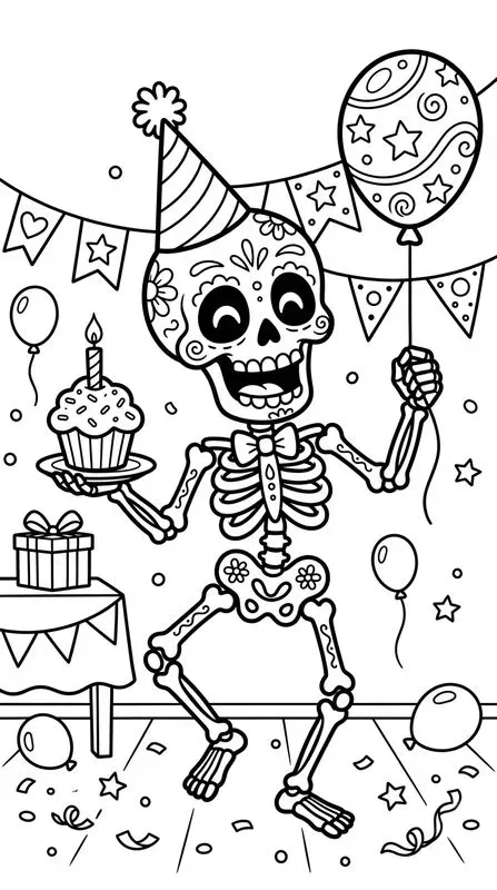 Funny Day Of The Dead Coloring Pages