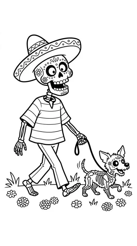 Funny Day Of The Dead Coloring Pages