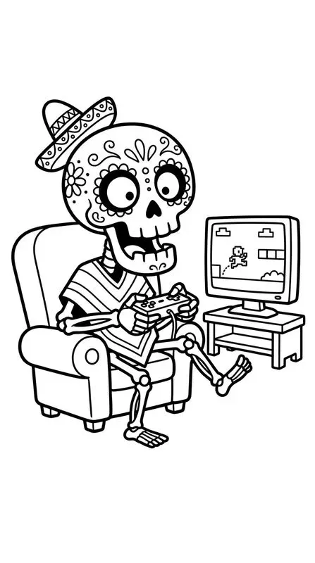 Funny Day Of The Dead Coloring Pages