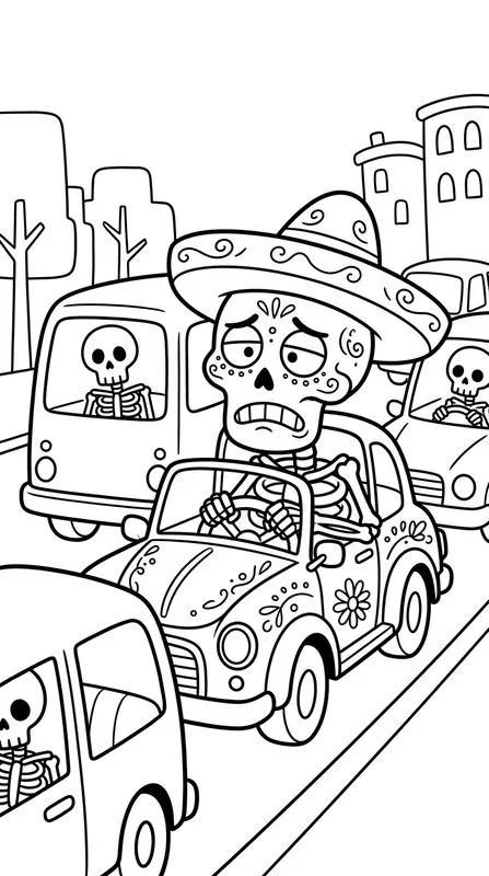 Funny Day Of The Dead Coloring Pages