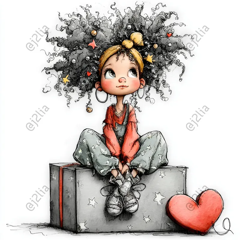 Cute Valentine Girls Clipart