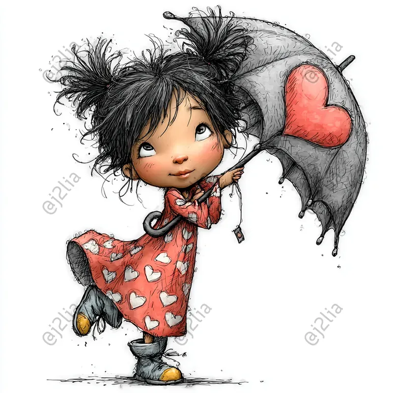 Cute Valentine Girls Clipart