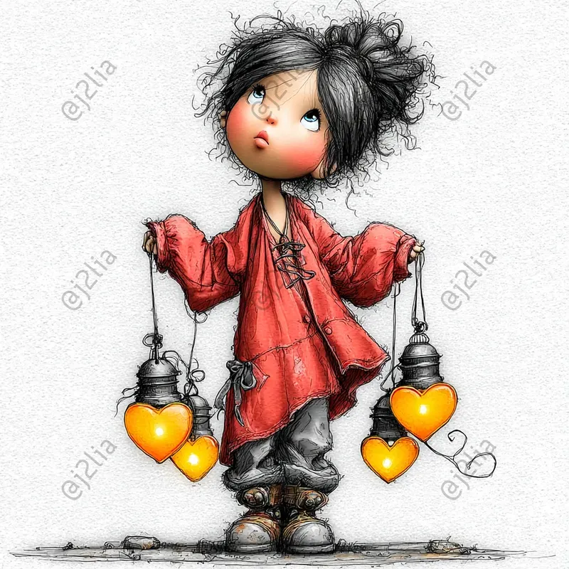 Cute Valentine Girls Clipart