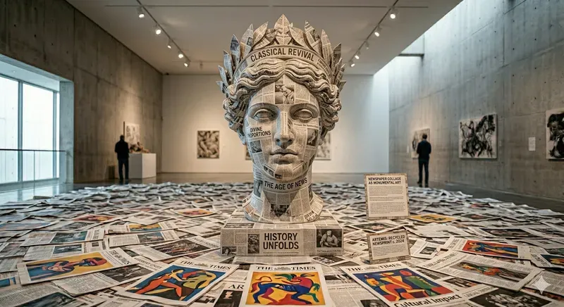 Contemporary Recycled Newspaper Sculptures