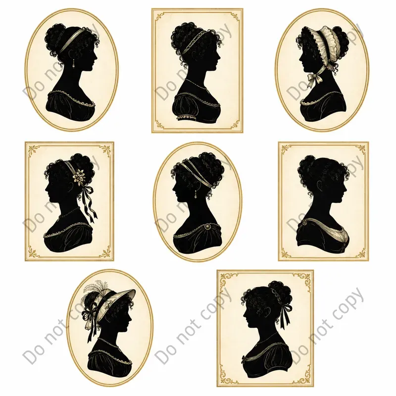 Victorian Silhouette Cameo Sheets