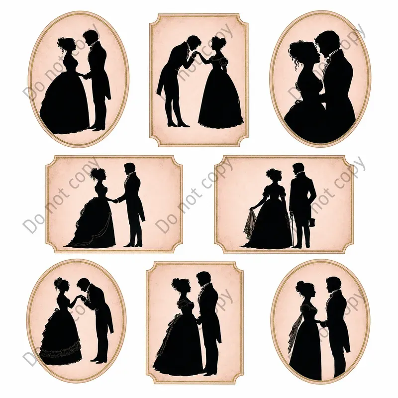 Victorian Silhouette Cameo Sheets