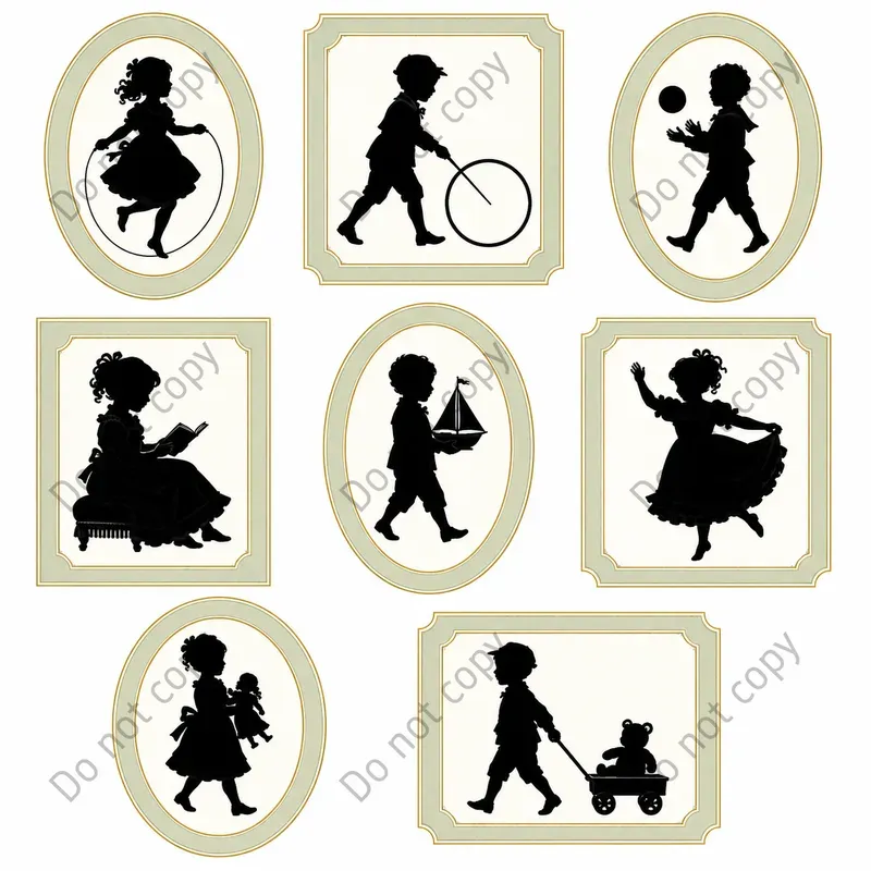 Victorian Silhouette Cameo Sheets