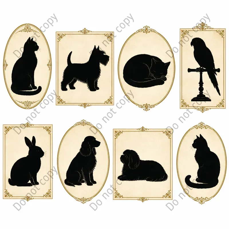 Victorian Silhouette Cameo Sheets