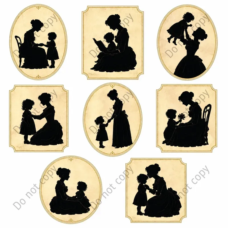 Victorian Silhouette Cameo Sheets