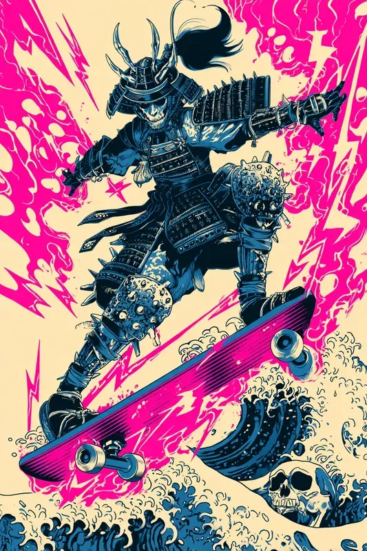 Japanese Monster Skate Design Prints