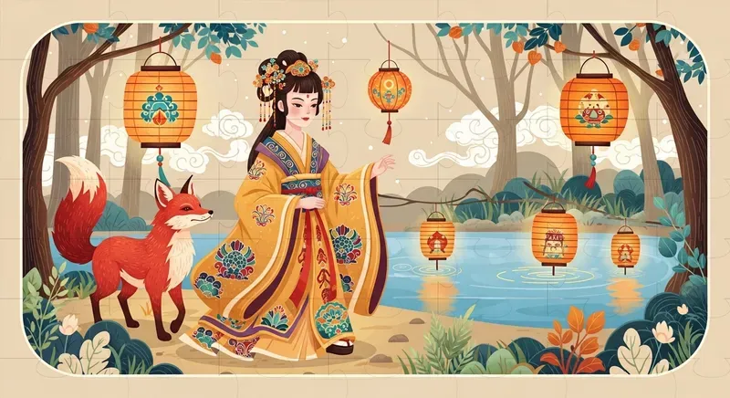 Elegant Folk Art Scenes