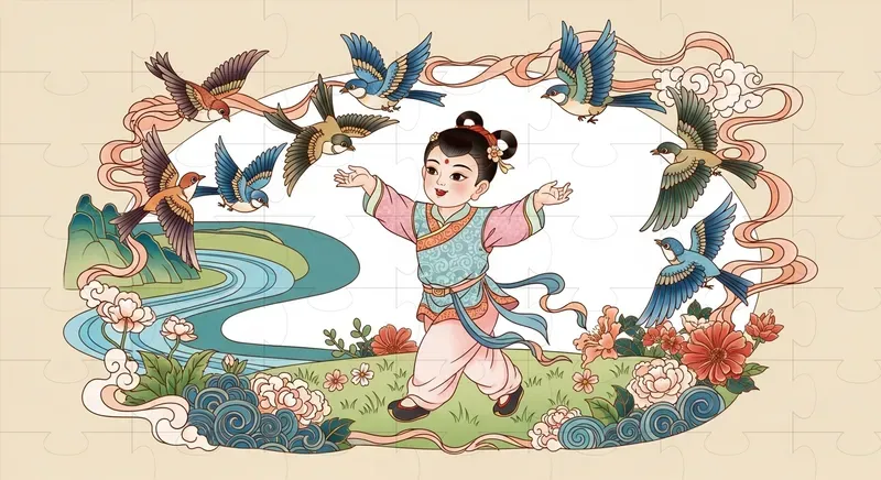Elegant Folk Art Scenes