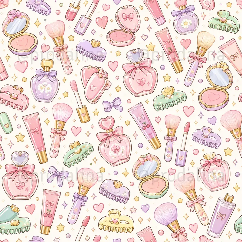Cute Teenage Girl Seamless Patterns