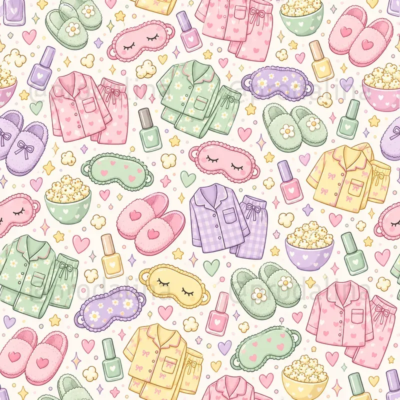 Cute Teenage Girl Seamless Patterns