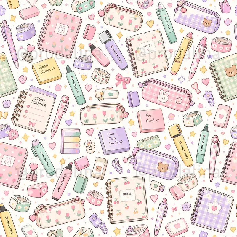 Cute Teenage Girl Seamless Patterns