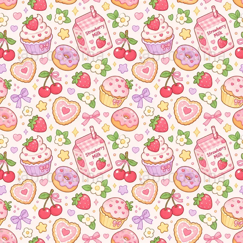 Cute Teenage Girl Seamless Patterns