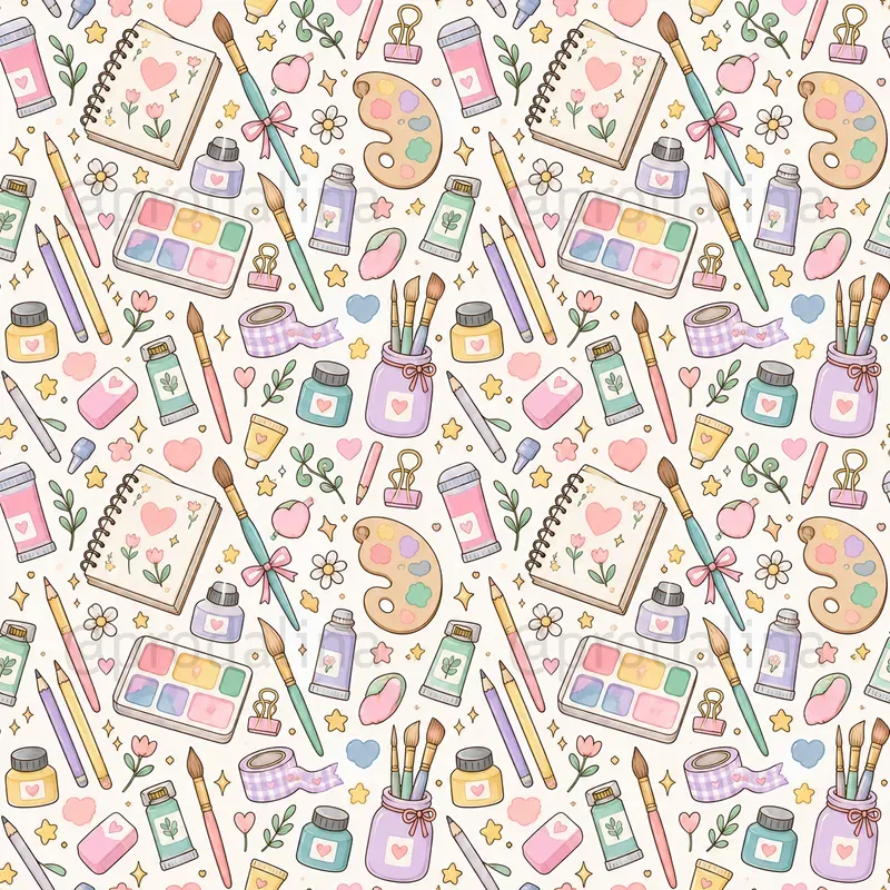 Cute Teenage Girl Seamless Patterns