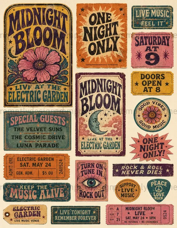 Vintage Rock Poster Ephemera