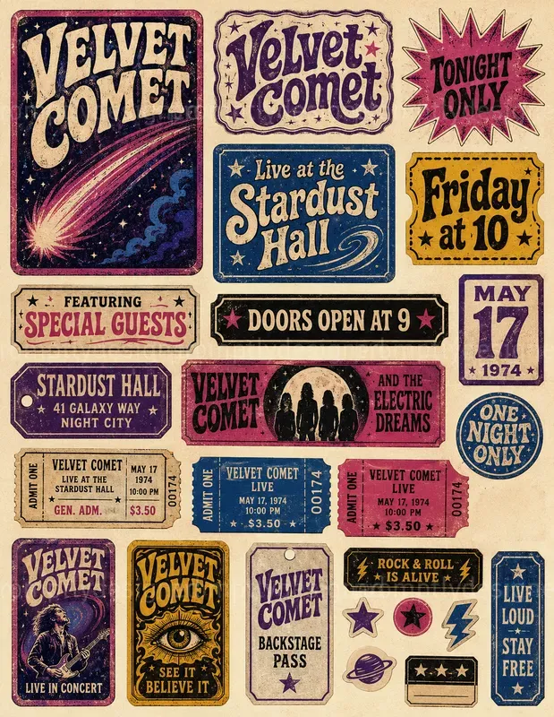 Vintage Rock Poster Ephemera