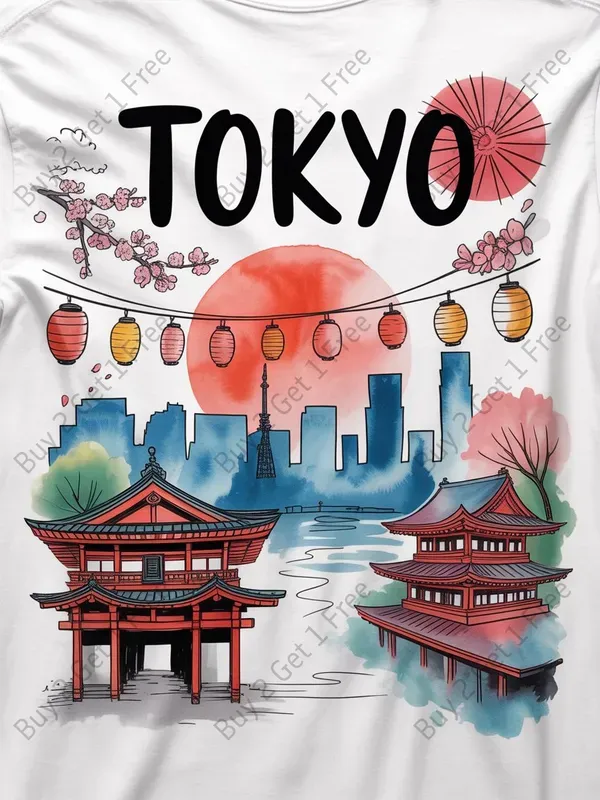 Watercolor Line Art Travel Tshirt Designs