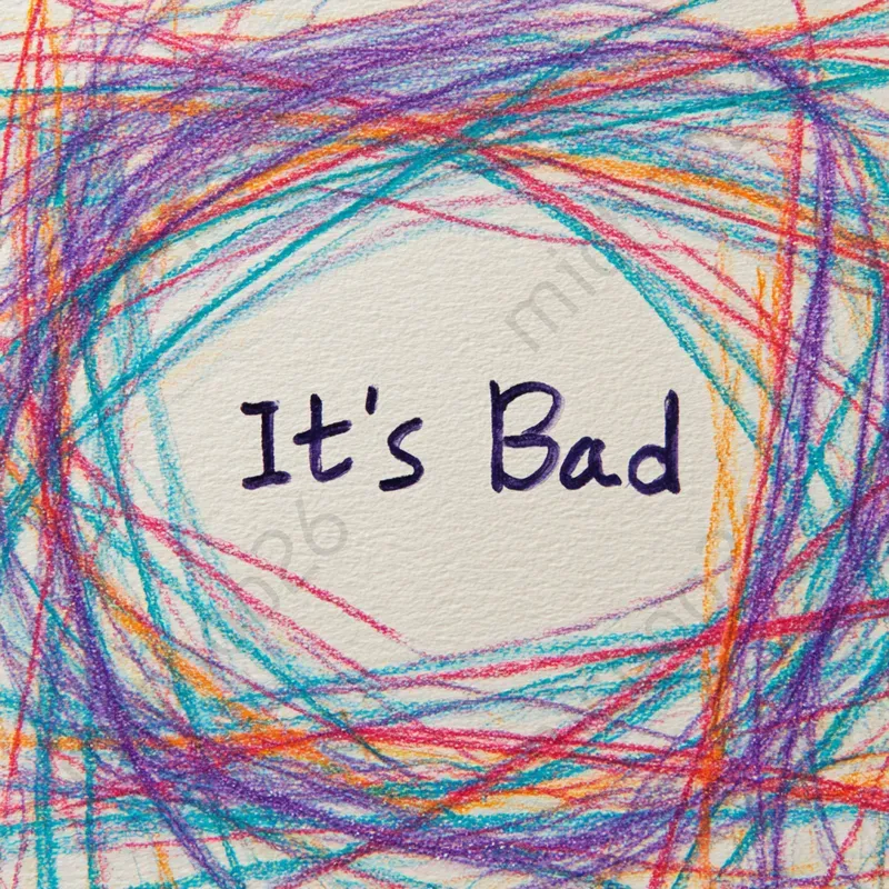Childlike Crayon Drawings With Text