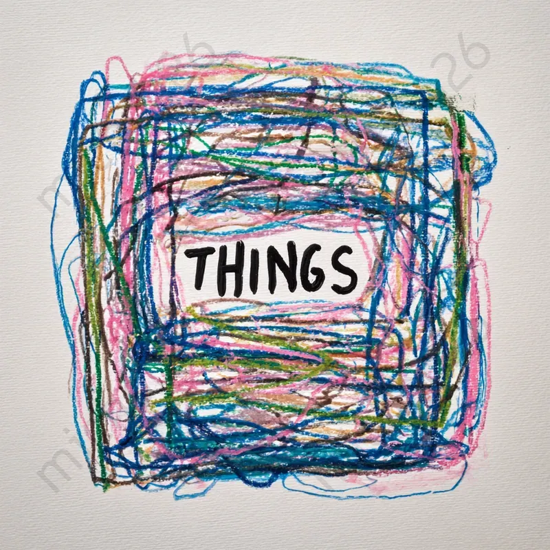 Childlike Crayon Drawings With Text