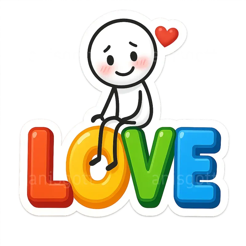 Stick Man Emoji 3D Text Stickers