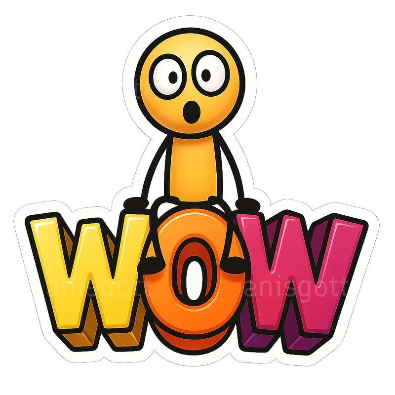 Stick Man Emoji 3D Text Stickers