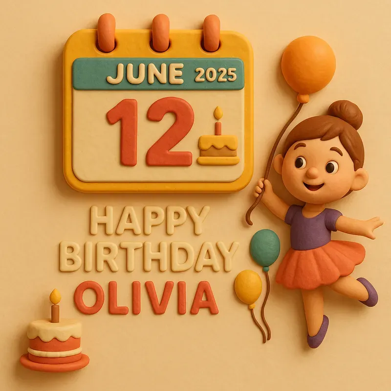 Charming 3d Clay Birthday Scenes