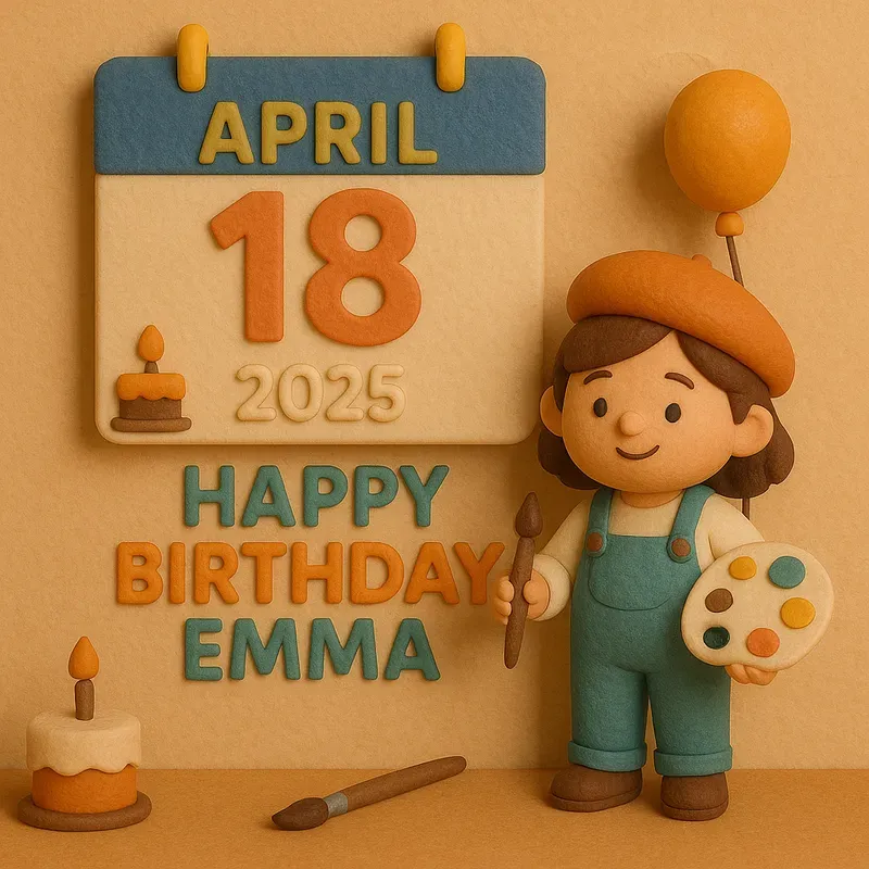 Charming 3d Clay Birthday Scenes