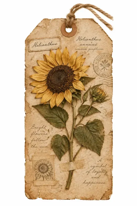 Vintage Flower Junk Journal Tags Ephemera