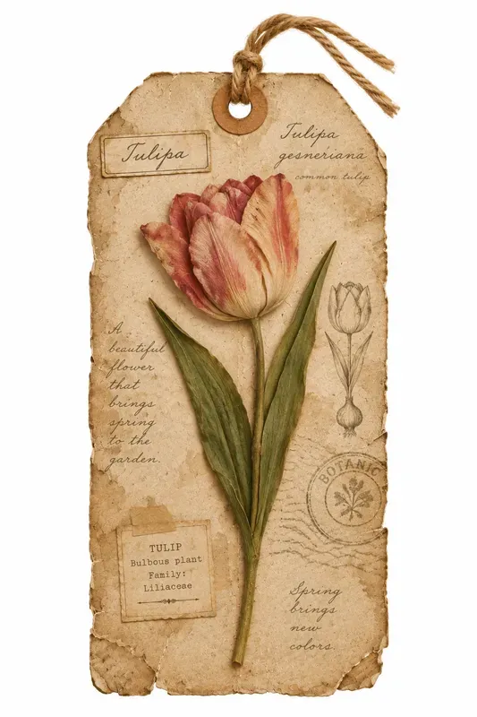 Vintage Flower Junk Journal Tags Ephemera