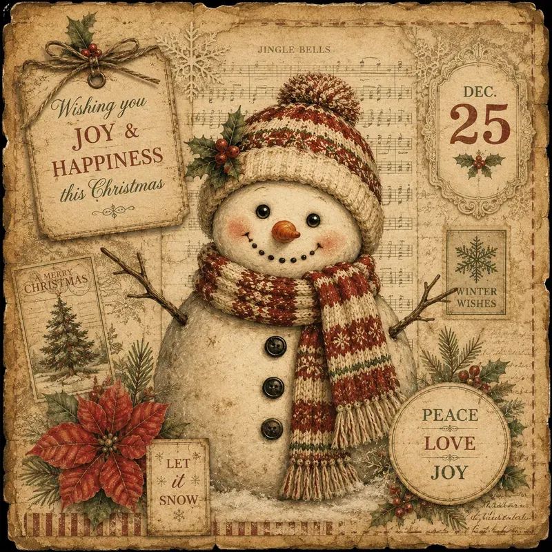 Vintage Christmas Journal Card Art