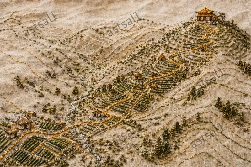 Embroidered Topographic Story Maps