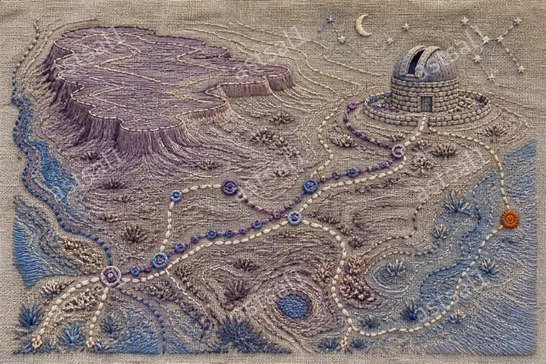 Embroidered Topographic Story Maps