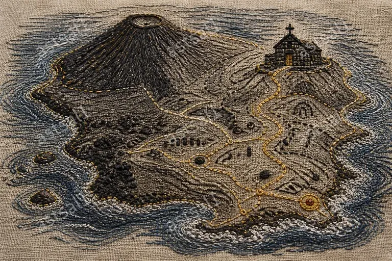 Embroidered Topographic Story Maps