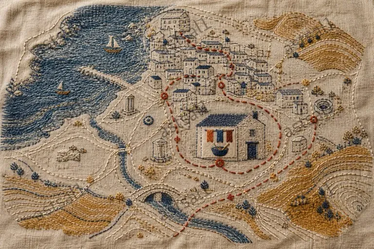 Embroidered Topographic Story Maps