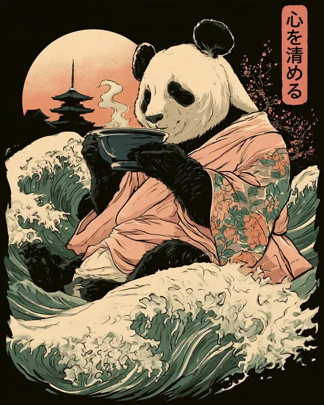 Japanese Ukiyoe Animal Tshirt Prints