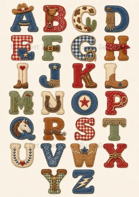 Embroidery Alphabet Design Sheets