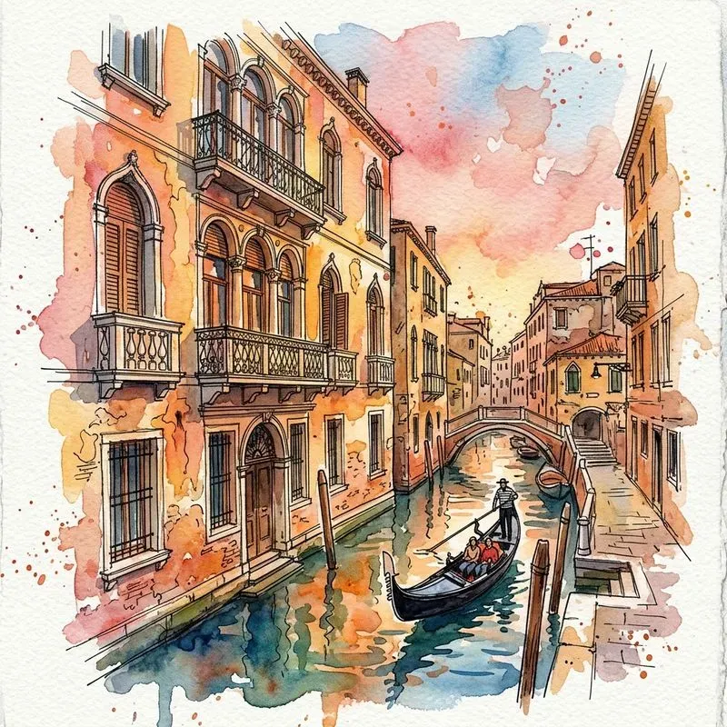 Architectural Watercolor Sketches