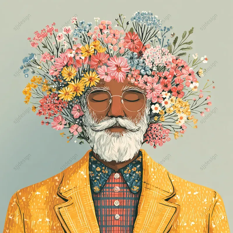 Whimsical Easter Folk Illustration Art