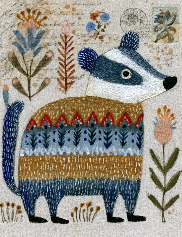 Painted Animals Junk Journal Half Papers