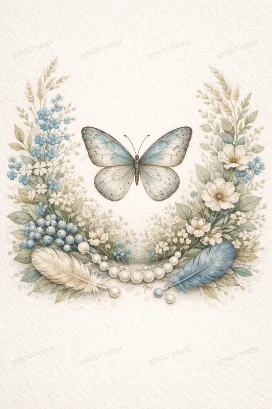 Shabby Chic Garden Day Watercolor Art