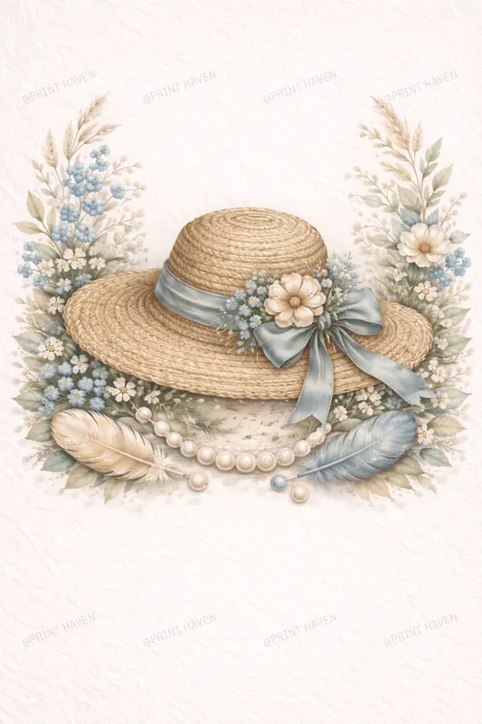 Shabby Chic Garden Day Watercolor Art