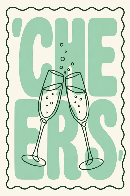 Retro Wavy Line Art Typography Posters