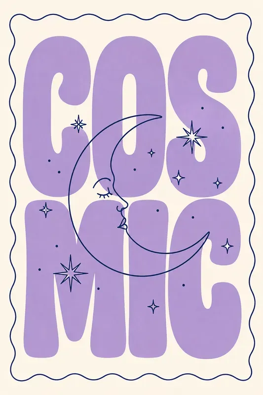 Retro Wavy Line Art Typography Posters