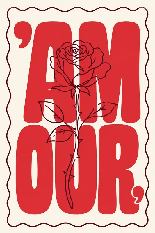 Retro Wavy Line Art Typography Posters