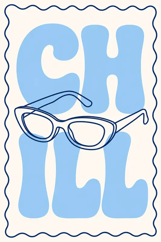 Retro Wavy Line Art Typography Posters