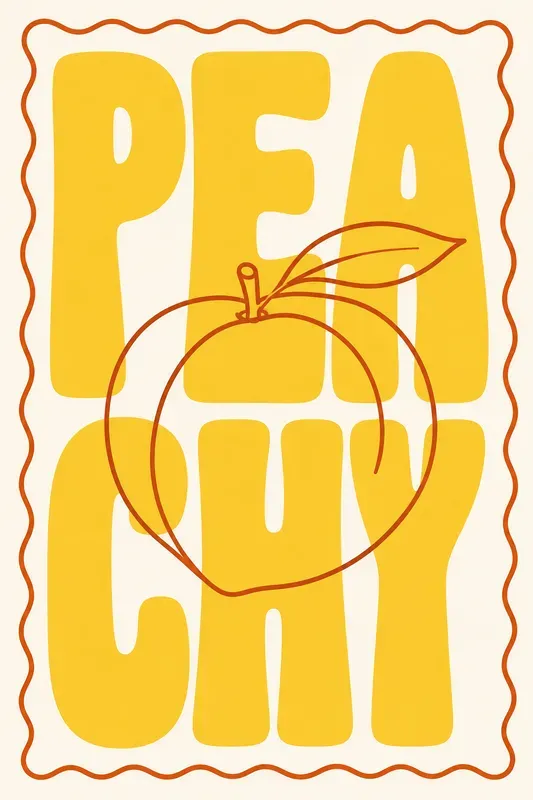 Retro Wavy Line Art Typography Posters