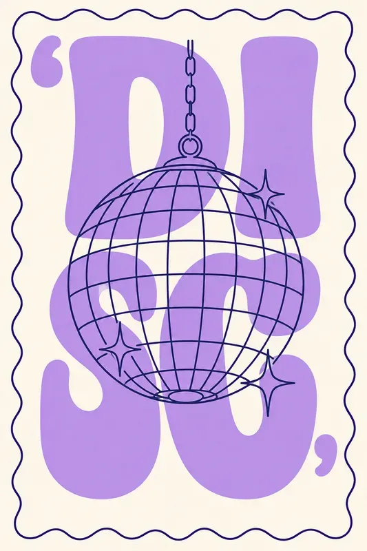 Retro Wavy Line Art Typography Posters